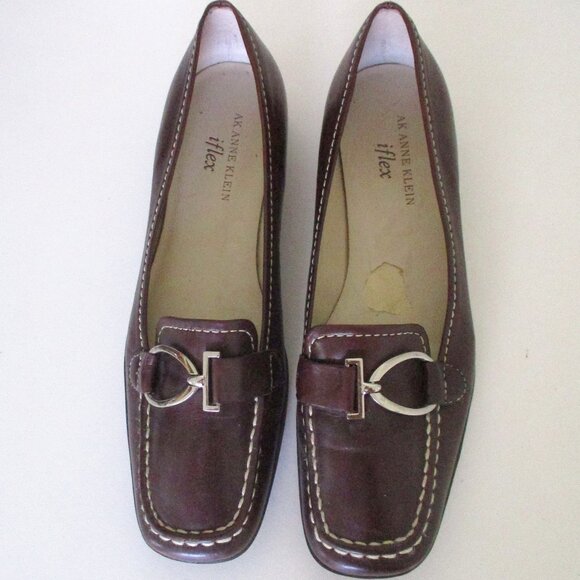 Anne Klein iflex "Burt" Womens Brown Leather Flat Loafer Shoe NWD - Size 6.5M - Picture 4 of 10